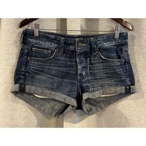 Abercrombie & Fitch‎ Women Distressed Cuffed Denim Shorts Size 4 W27